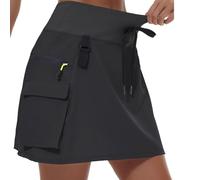 XIAOQENAN Jupe-short de tennis résistante à la transpiration avec poche zippée, taille extensible, tissu à séchage rapide, vêtement de travail, sport, longueur moyenne