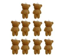 XIAOQENAN Lot de 10 breloques en résine en forme d'ours à texture douce à suspendre pour sacs et clés, accessoires polyvalents en forme d'animal