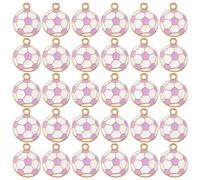 XIAOQENAN Lot de 30 porte-clés en forme de ballon de football en alliage pour les fans de sport, bijoux, projets d'artisanat, accessoires de football, idées cadeaux pour joueurs d'équipe, violet