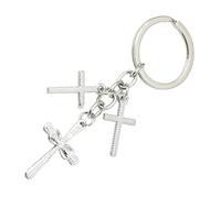XIAOQENAN Magnifique pendentif crucifix en métal orné de strass pour clés, sacs à dos et accessoire décoratif, porte-clés unisexe pour décoration de sac à dos, chaîne pour voiture