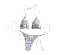 XIAOQENAN Maillot de bain pour femme - Maillot de bain avec string spaghetti - Pour piscine, fête de plage, haut dos nu et slip à nouer sur le côté