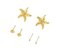 XIAOQENAN Parure de bijoux côtiers en alliage avec coquillages et breloque de mer - Accessoire pour une tenue décontractée - Boucles d'oreilles assorties