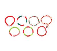 XIAOQENAN Perles de Noël faites à la main en argile douce - Bijou de main adapté aux femmes qui aiment les accessoires de festival - Accessoire festif pour femme, taille unique, Comme décrit