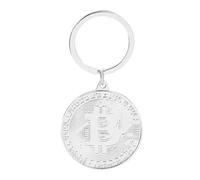 XIAOQENAN Porte-clés unique sur le thème des cryptos avec symbole décoratif en métal, parfait pour les fans de monnaie numérique, Argenté., taille unique