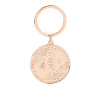 XIAOQENAN Porte-clés unique sur le thème des cryptos avec symbole décoratif en métal, parfait pour les fans de monnaie numérique, rose gold, taille unique
