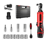 XIAOQENAN Ratchettes Sans Fil De 3/8 Pouces Tirdeurs Rechargeables Électriques À 90 Degrés À Angle Droit Plissages Angles De Réparation La Clé