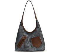 XIAOQENAN Sac à aisselles de grande capacité pour femme et fille - Sac de transport décontracté rétro en cuir synthétique - Grande capacité - Pour femme - Style rétro, bleu, One Size