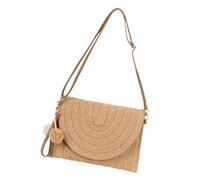 XIAOQENAN Sac à bandoulière assorti pour femme - Sac de plage simple en paille - Sac à bandoulière tendance - Sac à main quotidien pour femme - Paille de plage - Bandoulière simple faite à la main