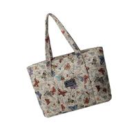 XIAOQENAN Sac à bandoulière en toile avec motif papillon coloré pour femme, pour bureau, école et trajets quotidiens avec intérieur spacieux, sac à main de grande capacité, blanc, One Size