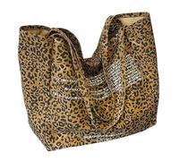 XIAOQENAN Sac à bandoulière spacieux en toile à motif léopard pour femme, sac à main multifonction de grande capacité, sac à main pour l'automne et l'hiver, grande capacité, marron, One Size