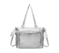 XIAOQENAN Sac à bandoulière tendance pour femme, sac de rencontre, messagers transparents, décontracté, nœud à nouer Itabag, nœud à nouer, bandoulière charmant Itabag avec fenêtre transparente pour