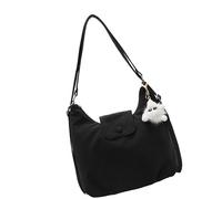 XIAOQENAN Sac à dos en PU résistant à l'usure, intérieur spacieux, sac à bandoulière décoratif amovible, parfait pour les voyages, le shopping, sac à bandoulière multifonction en cuir PU, Noir , One