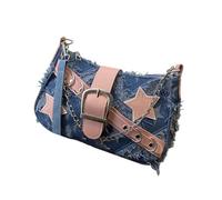 XIAOQENAN Sac à main vintage esthétique sous les aisselles avec détails en étoile - Sac à main décontracté pour femme - Accessoires de mode - Accessoire de fête tendance, Étoile bleu clair, One Size