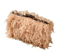 XIAOQENAN Sac de soirée en fourrure pour femme, sac à main élégant, sac à main de banquet, sac à bandoulière tendance avec chaîne détachable, champagne, One Size