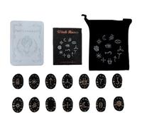 XIAOQENAN Woodcut Oracles ODivinations Sorcellerie Bois avec boîte de transport pour pierres de voyage Ensemble de pierres nordiques