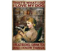 XIAOQIU Panneau vintage en métal avec inscription « Drinking Wine Playing Piano with Cat That's What I Do I Play Piano I Drink Wine and I Know Things » - Décoration murale - Cadeau rétro vintage