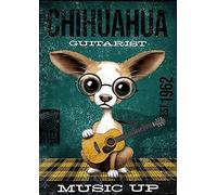 XIAOQIU Plaque en métal rétro en métal avec inscription « Dog Music Up » - Pour amoureux des chiens - Plaque décorative vintage pour jardin - Décoration d'intérieur de campagne - 20,3 x 30,5 cm