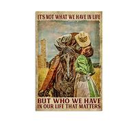 XIAOQIU Plaque en métal vintage en aluminium avec inscription « It's Not What We Have in Life But Who We Have in Our Life » pour cuisine, maison, café, décoration murale - 20,3 x 30,5 cm
