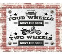 XIAOQIU Two Wheels Move The Soul Plaque en métal 20,3 x 30,5 cm