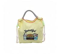 XIAOQIXI Sac à main d'été super mignon en toile de dessin animé brodé sac à bandoulière pour filles, jaune, 27×15×10cm