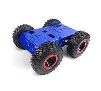 XiaoR Geek Smart Robot Châssis 130 mm Roues 4WD Châssis de voiture 4 roues motrices Robot mobile Cadre en métal Encodeur Moteur pour Raspberry Pi 5 4B Jetson Nano Kit d'enseignement électronique à la