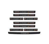 XIAOSAXIAODE Protections Seuils de Porte pour Peugeot Rifter 2018 2019 2020 2021 2022 2023 2024 2025, Fibre de Carbone Texture Cuir, Haute Résistance Aux Rayures, Surface Imperméable,Black2