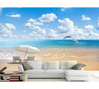 XIAOSENXIAORAN Papier Peint Intissé Hawaï Beach Poster Geant Mural Pour Salon Chambre Chambre Restaurant Décoration Murale 300Cm(W)*210Cm(H)