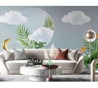 XIAOSENXIAORAN Papier Peint Intissé Petites Plantes Tropicales Poster Geant Mural Pour Salon Chambre Chambre Restaurant Décoration Murale 200Cm(W)*140Cm(H)