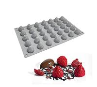 XiaoShenLu Chocolat Moulds - Silicone 3D Moule À Gâteaux, Jelly Pudding, Dessert Moule À Bonbons, 35 trous framboise, Blanc, Résistant à la chaleur, Facile à nettoyer, Pliable, Sans BPA