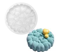 XiaoShenLu Moule à gâteau en mousse de silicone, ustensiles de cuisson Dessert Mousse DIY Chocolat Savon Bougie Moule, 7 Pouces Coeur Rond