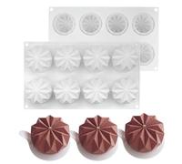 XiaoShenLu Moule à gâteau en mousse de silicone, ustensiles de cuisson Dessert Mousse DIY Chocolat Savon Bougie Moule, 8 trous Origami