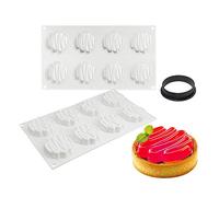 XiaoShenLu Moule à Gateau en Silicone, moules 3D pour Glace Chocolat Pâtisserie Dessert, Outil croustillant Rond en Plastique, 8 Trous Forme de Gâteau pagode Color