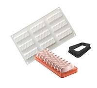 XiaoShenLu Moule de Chocolat 3D Moule en Silicone pour Glace Chocolat, Outil croustillant carré en Plastique, 8 Trous Forme de vague