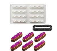 XiaoShenLu Moule de Gâteau Mousse, moules en Silicone pour Glace Chocolat Pâtisserie Dessert, Outil croustillant carré en Plastique, 8 Trous Forme de Trous Rapides