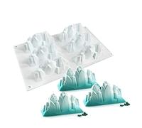 XiaoShenLu Moule Silicone pour Glace Chocolat Pâtisserie Dessert, 6 Trous Forme de Montagne de Neige