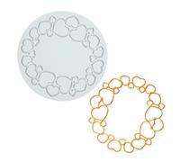 XiaoShenLu Tapis de Dentelle Fondant en Silicone, Moule d'empreinte Artisanale de Sucre décoration de Cuisine moléculaire de gâteau Comestible, Cercle de Coeur