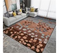 Xiaosua Décorer La Chambre des Enfants Deco Maison Marron 200x300CM Tapis à imprimé végétal Bleu Sol bébé motricité