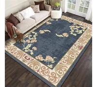 Xiaosua Moquette Intérieure Salon Tapis Chambre Enfants Bleu d'entrée 120x200CM Floral Vintage Design antidérapant et Non déformé ado Garcon