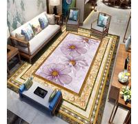 Xiaosua Tapis Activité Bebe Lavable Jaune Moquette Exterieur 120x160CM Floral Vintage Violet Enfant Garcon Couloir Long Moderne paillasson Interieur