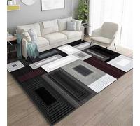 Xiaosua Tapis D’Entrée de Sol Exterieur Gris Noir Acoustique 120x200CM géométrique Moderne Cramoisi Cuisine Long Couloir d entrée Interieur