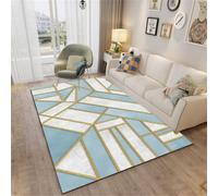 Xiaosua Tapis De Protection pour Sol deveil Bebe Fille Bleu Tapis+Salon 70x140CM géométrique Gris Jaune Chambre Passage antidérapant Exterieur