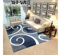 Xiaosua Tapis Dentree Maison Extérieur Poil Court Bleu Rectangle 100x200CM géométrique Gris Blanc Chambre Adolescent Sol Cuisine insonorisant