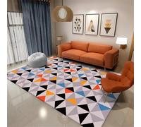 Xiaosua Tapis Deveil Bebe Fille de Salon Multicolore 200x200CM Orange, Gris, Noir. Anti dérapant Lavable en Machine Enfant