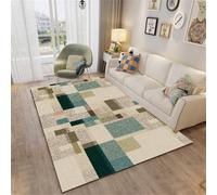 Xiaosua Tapis D'Exterieur pour Terrasse Cuisine Lavable Vert dentree Maison Interieur 120x160CM géométrique Moderne Bleu antidérapant Chambre tapi