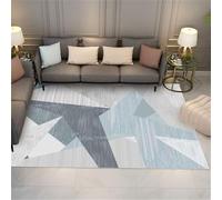 Xiaosua Tapis Extérieur antidérapant et Non déformé Bleu Anti Glisse pour 200x260CM géométrique Moderne Gris Chambre ado Sol Cuisine Tatami