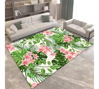 Xiaosua Tapis Extérieur Chambre Bebe Vert Decoration Salon Moderne 70x140CM Floral Frais Rose de d'adolescent vestiaire