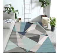 Xiaosua Tapis Extra Plat 70x140CM Bleu Anti Derapant acarien rectangulaire Moderne Gris Absorbant Cuisine de terrasse extérieure