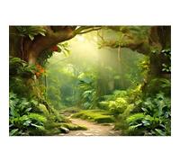 Xiaoterna 2,2x1,5m Forêt enchantée des fées Toile de Fond Jungle Tropicale Arbres Anciens Paysage Naturel Toile de Fond pour Photographie Forêt féérique Décoration Florale pour fête d'anniversaire