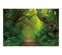Xiaoterna 2,5x1,8m Fond de scène forêt Printemps Jungle Fond Photographique de Paysage Naturel Jungle Forêt Tropicale Bois Vieux Arbres Toile de Fond ensoleillée Accessoires pour Photos de Portrait