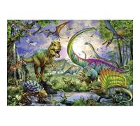 Xiaoterna 2,5x1,8m Toile de Fond pour Dinosaures Sauvages Conte de fées Forêt de la Jungle du Pays des Animaux Parc du Monde Sauvage Fond Photographique Aquarelle 3D Dinosaures Toile de Fond